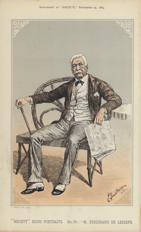 M Ferdinand de Lesseps (barevné lito) od Bernard (after) Partridge