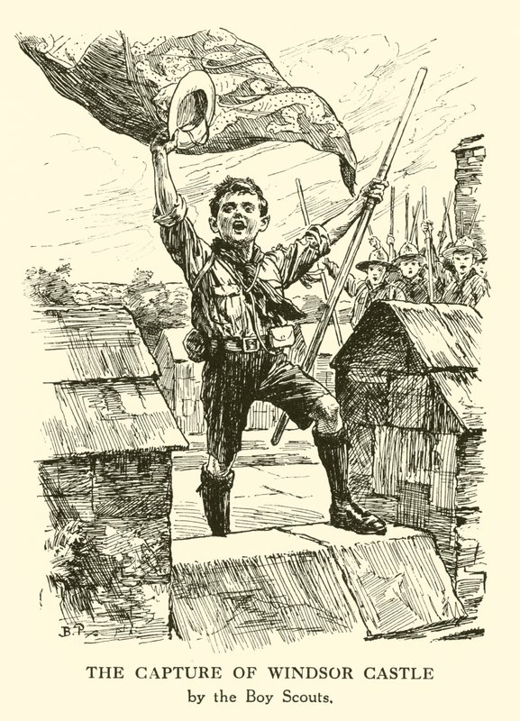 The Capture of Windsor Castle (rytina) od Bernard (after) Partridge