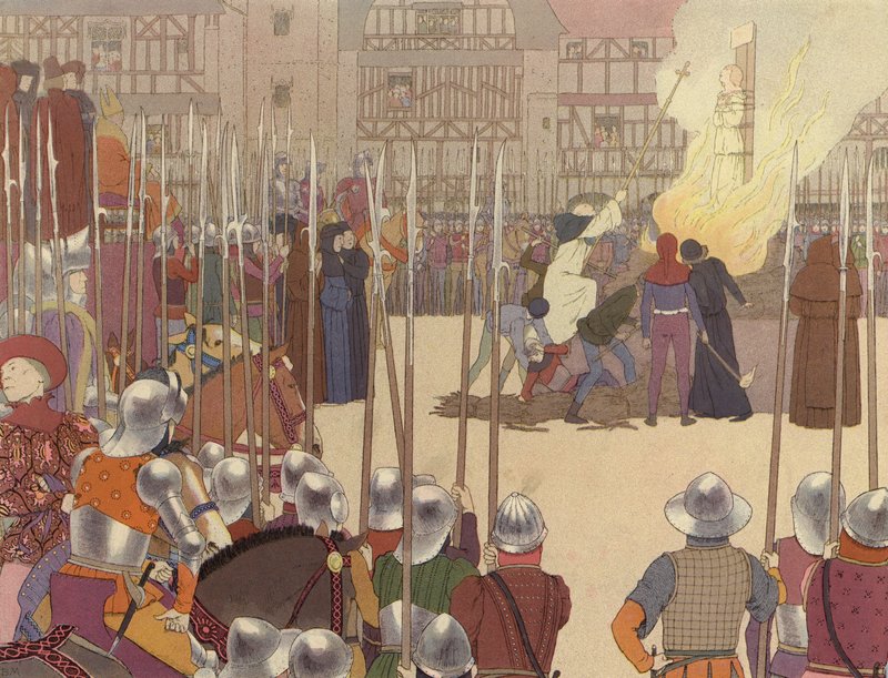 Burning Joan of Arc (Color Litho) od Bernard Boutet de Monvel