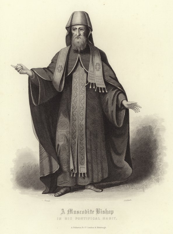 Moskevský biskup ve svém pontifikálním hábitu od Bernard Picart