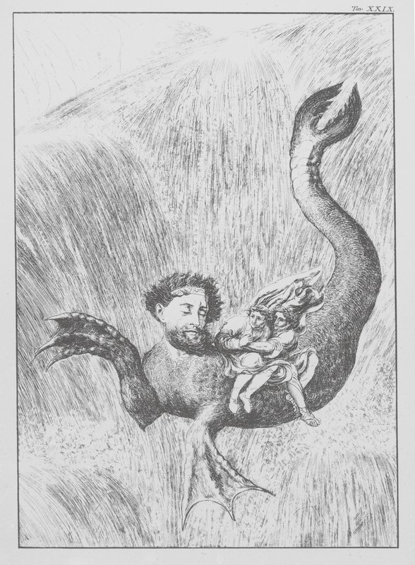 Danteho Božská komedie, Peklo, deska XXIX (litografie) od Bernhard Schuler