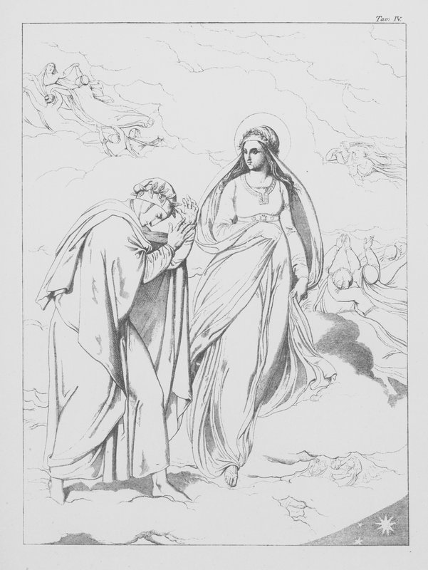 Danteho Božská komedie, Paradiso (Nebe), deska IV (litografie) od Bernhard Schuler