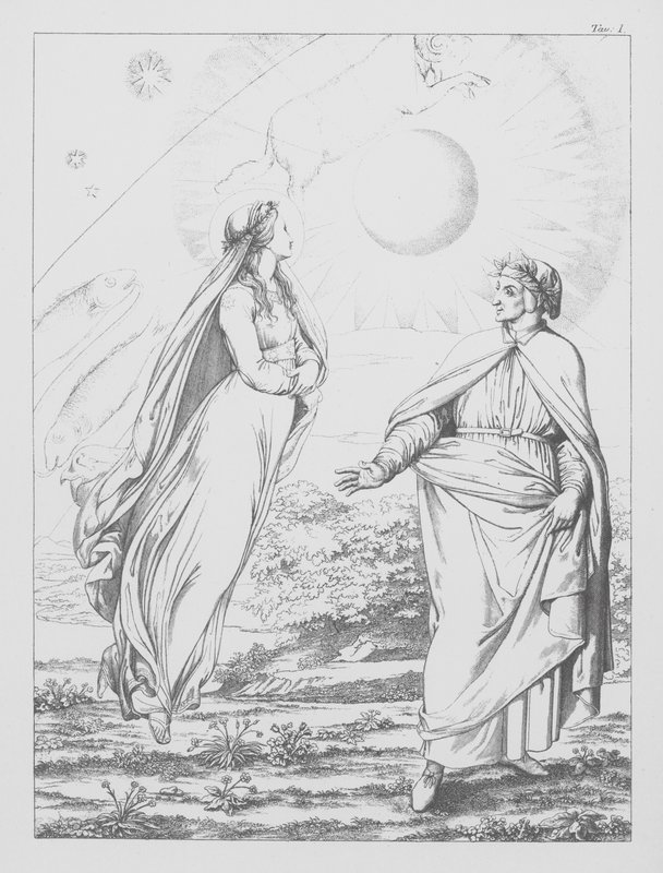 Danteho Božská komedie, Paradiso (Nebe), deska I (litografie) od Bernhard Schuler