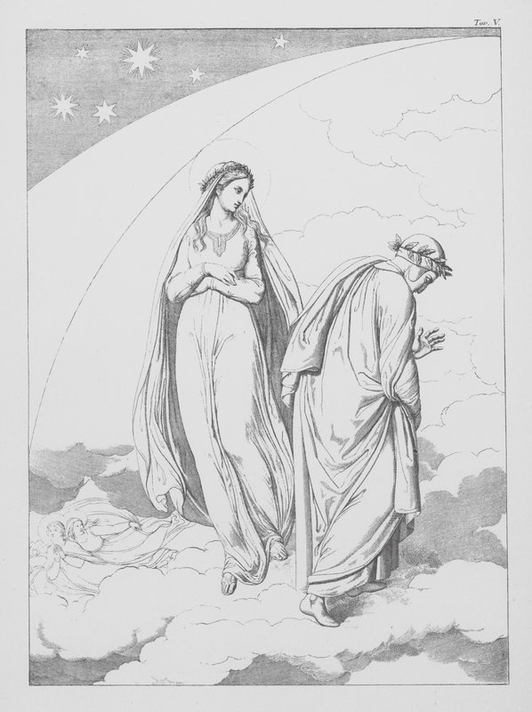 Danteho Božská komedie, Paradiso (Nebe), deska V (litografie) od Bernhard Schuler