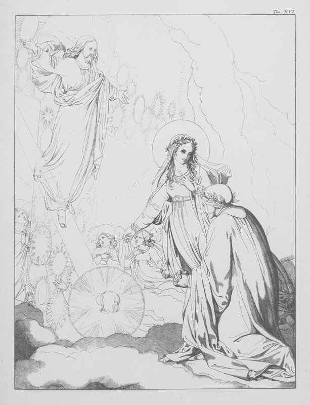Danteho Božská komedie, Paradiso (Nebe), deska XVI (litografie) od Bernhard Schuler
