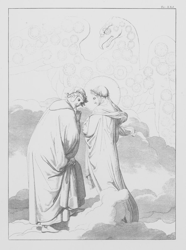 Danteho Božská komedie, Paradiso (Nebe), deska XXI (litografie) od Bernhard Schuler