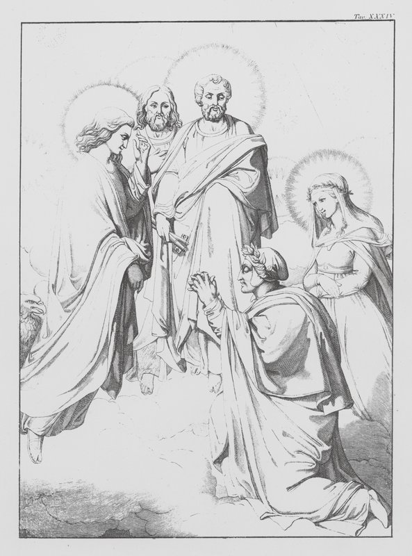 Danteho Božská komedie, Paradiso (Nebe), deska XXXIV (litografie) od Bernhard Schuler