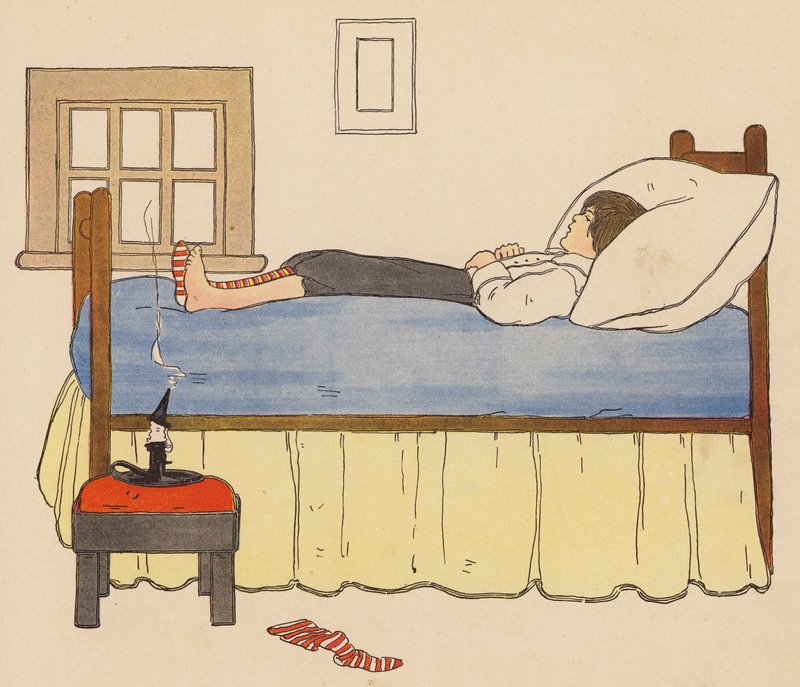 Říkanka: Diddle Diddle Dumpling (barevná litografie) od Blanche Fisher Wright
