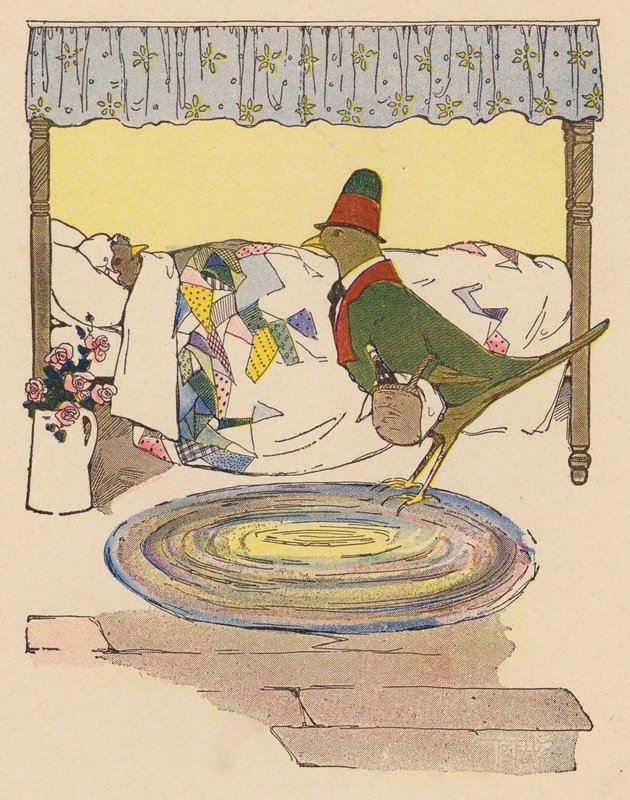 Říkanka: Jenny Wren (barevná litografie) od Blanche Fisher Wright