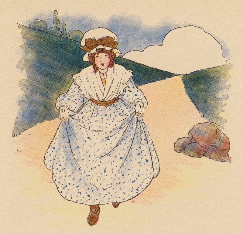 Říkanka: Polly Flindersová (barevná litografie) od Blanche Fisher Wright
