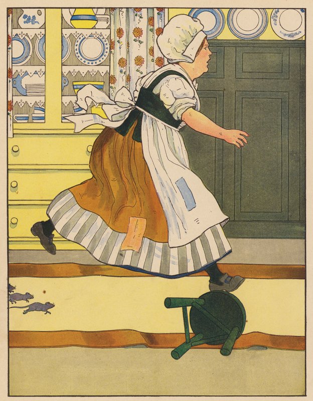 Říkanka: Tři slepé myši (barevná litografie) od Blanche Fisher Wright