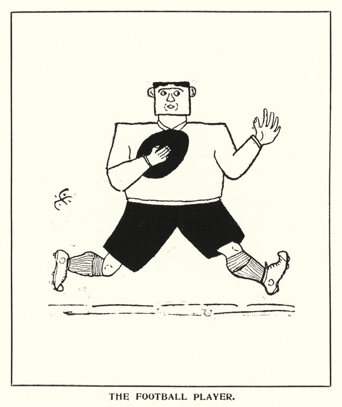 Oxford Quips: Fotbalista (litho) od Bohun Lynch