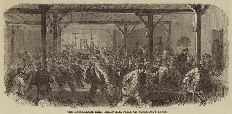 Marseillaise Hall, Belleville, Paříž, na Rocheforts zatčení od Burn Smeeton