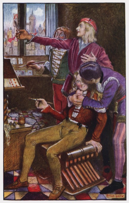 Ilustrace pro The Cloister and The Hearth od Charlese Reade (barevné lito) od Byam (after) Shaw