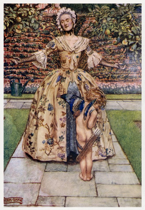 "Láska nemá ráda padající ovoce, ani uschlý strom" (barva litho) od Byam (after) Shaw