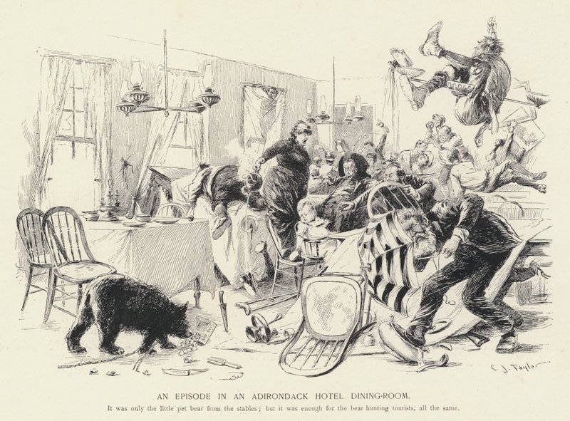 Epizoda v hotelové jídelně Adirondack (litho) od C.J. Taylor