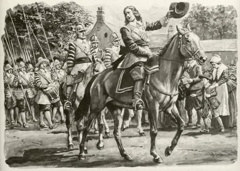 John Hampden (barevná litografie) od C.L. Doughty