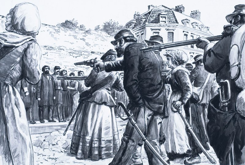 Pařížská komuna (kvaš na papíře) od C.L. Doughty