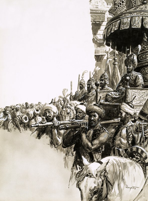 Sulejman Nádherný byl nadšeně přivítán obyvateli Konstantinopole. od C.L. Doughty