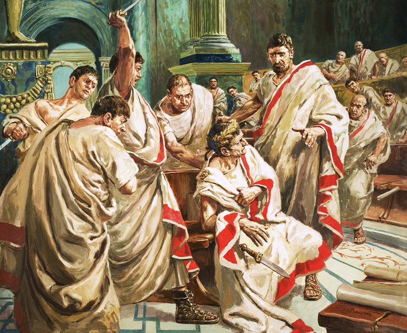 Smrt Julia Caesara (kvaš na papíře) od C.L. Doughty