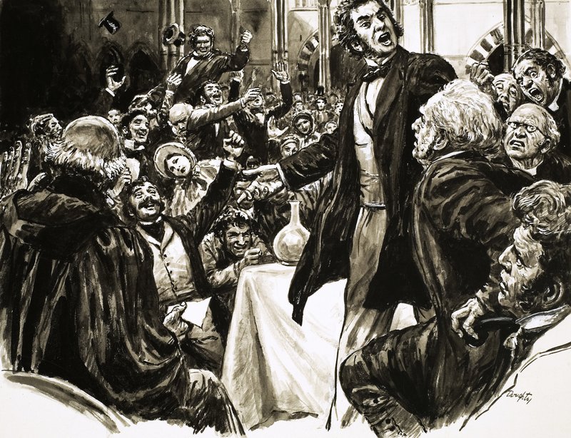 Thomas Huxley na přednáškovém pódiu od C.L. Doughty