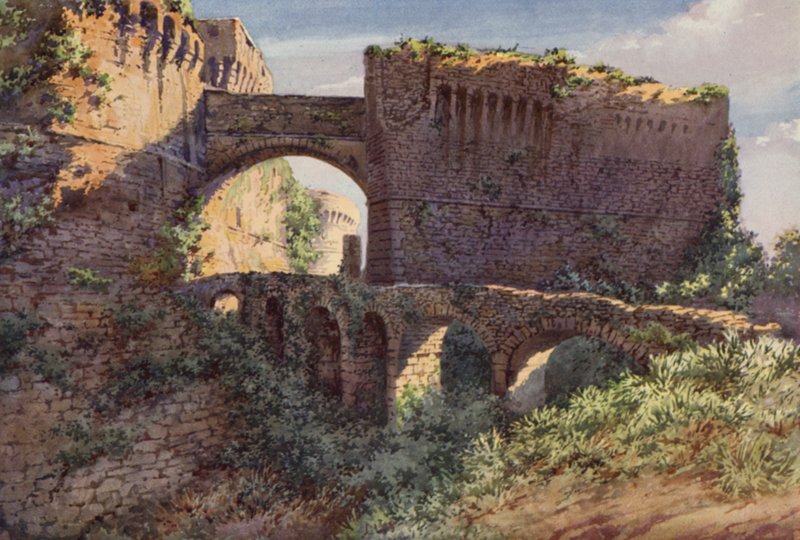Castel Castruccio Castracani, Sarzana (barva litho) od C.T.G. Formili