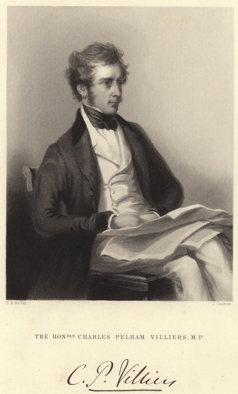 Ctihodný Charles Pelham Villiers, MP (rytina) od C. A. du Val and Co.