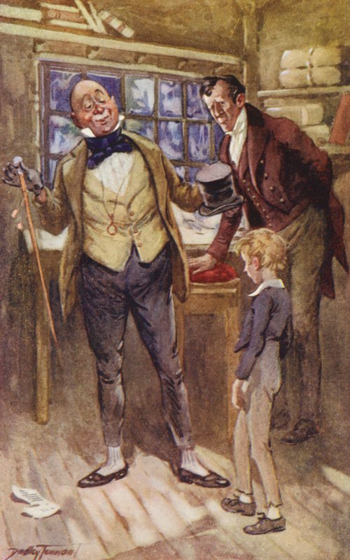 Ilustrace k Davidu Copperfieldovi od Charlese Dickense (barevná litografie) od C. Dudley (after) Tennant