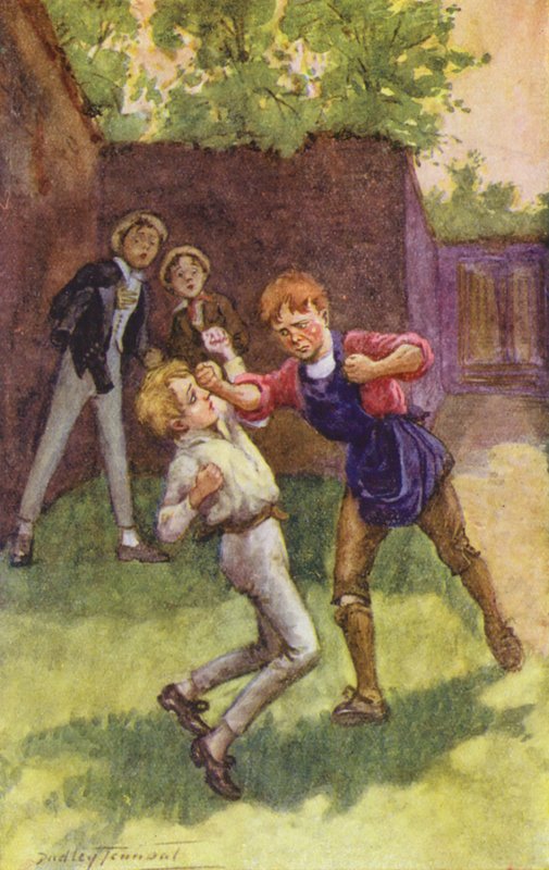 Ilustrace k Davidu Copperfieldovi od Charlese Dickense (barevná litografie) od C. Dudley (after) Tennant