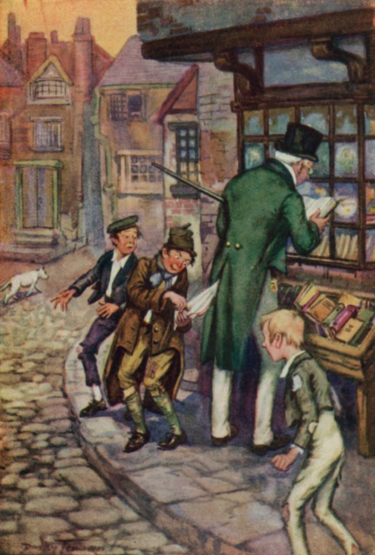 Ilustrace pro Oliver Twist od Charlese Dickense (barevné lito) od C. Dudley (after) Tennant