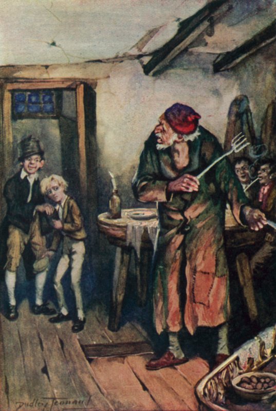 Ilustrace pro Oliver Twist od Charlese Dickense (barevné lito) od C. Dudley (after) Tennant