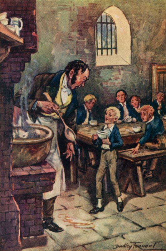 Ilustrace pro Oliver Twist od Charlese Dickense (barevné lito) od C. Dudley (after) Tennant