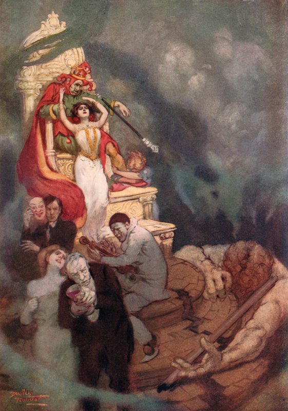 Smrt práce (barevné lito) od C. Dudley (after) Tennant