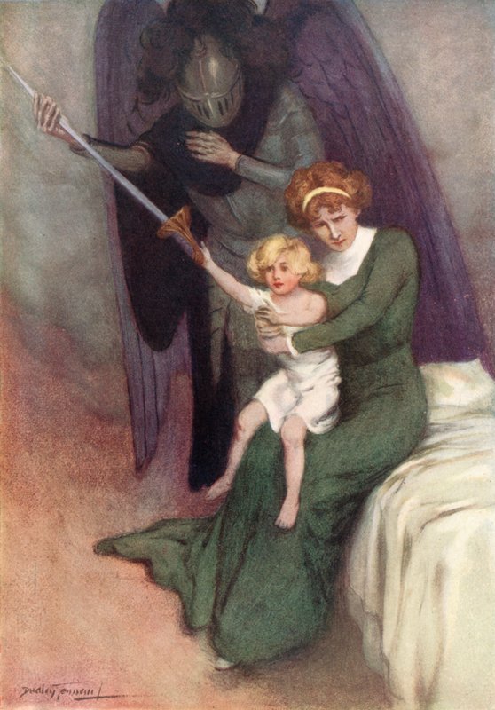 Žena a válka (barevné lito) od C. Dudley (after) Tennant