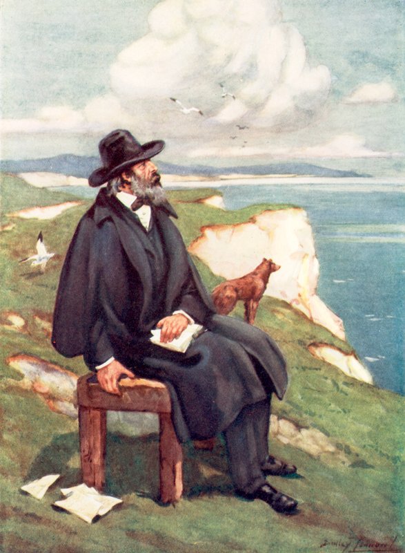 Tennyson: nejsladší zpěvák viktoriánské Anglie (color litho) od C. Dudley Tennant