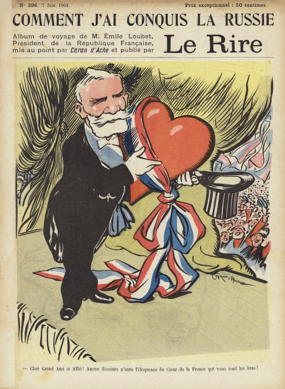 Návštěva prezidenta Loubetse v Rusku, ilustrace pro Le Rire od Caran d Ache
