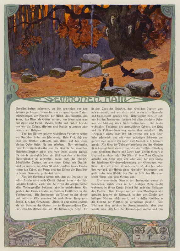 Grove of Fetters of the Semnones (barevné lito) od Carl Emil Doepler