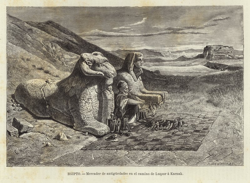 Obchodník se starožitnostmi na cestě z Luxoru do Karnaku od Carl Friedrich Heinrich Werner