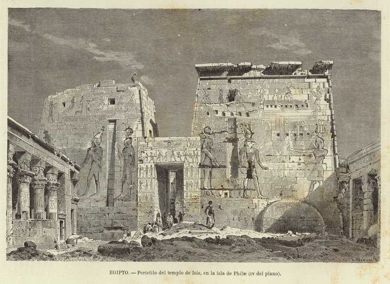 Egypt - Kolonáda chrámu Isis na ostrově Philae od Carl Friedrich Heinrich Werner