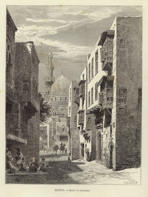 Egypt - Darb al-Ahmar v Káhiře od Carl Friedrich Heinrich Werner