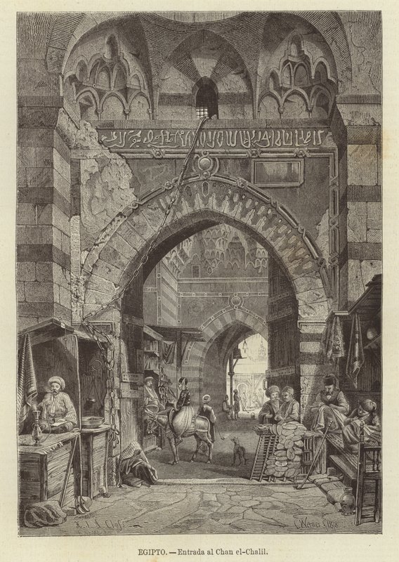 Egypt - Vstup do Khan el-Khalili od Carl Friedrich Heinrich Werner