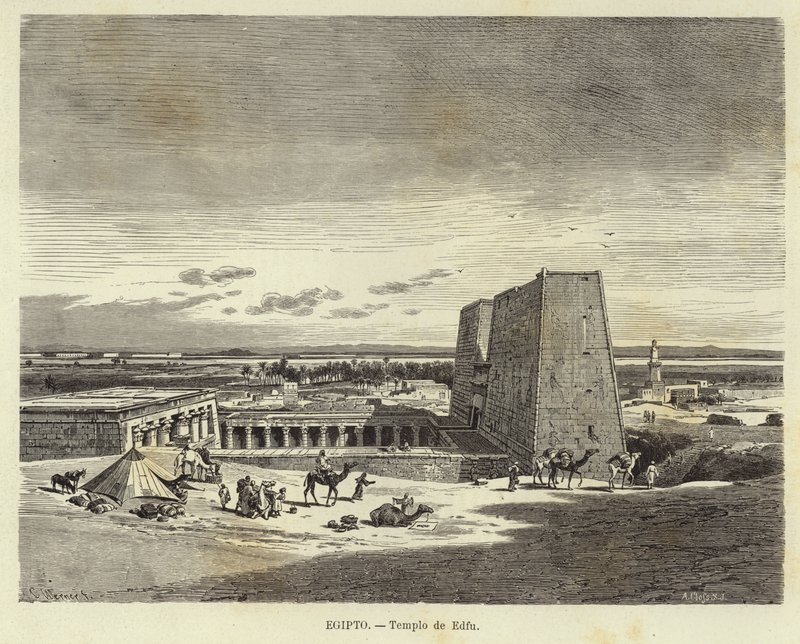 Egypt - Chrám Edfu od Carl Friedrich Heinrich Werner