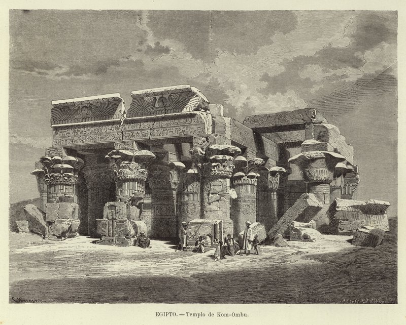 Egypt - Chrám Kom Ombo od Carl Friedrich Heinrich Werner