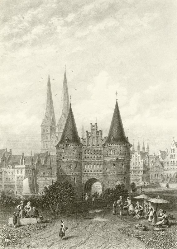 Holštýnská brána, Lubeck od Carl Friedrich Heinrich Werner