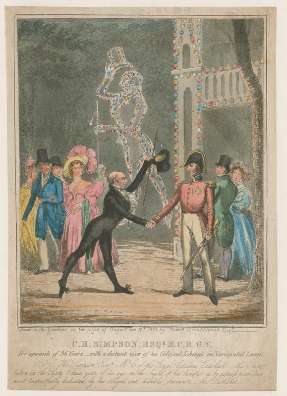 CH Simpson Esquire, mistr ceremonií v Royal Gardens, Vauxhall od Carl Georg Adolph Hasenpflug