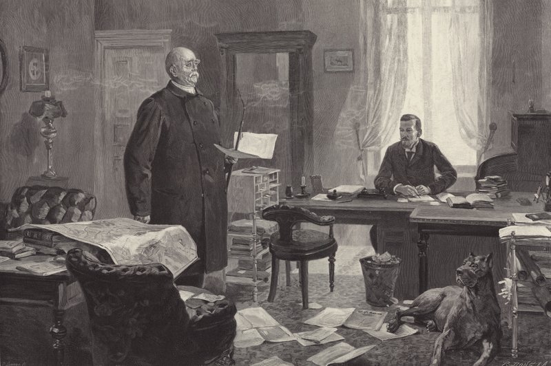 Bismarck diktuje své paměti (rytina) od Carl Ludwig Friedrich Becker