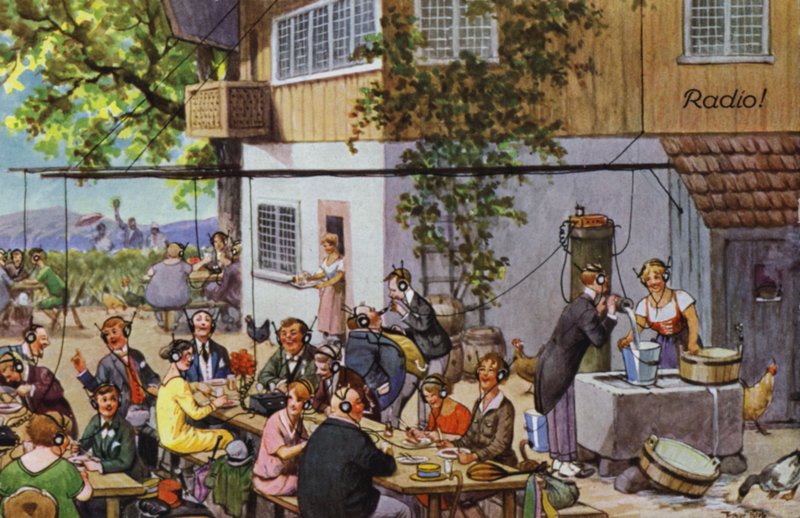 Komická zobrazení raného rádia (barevné lito) od Carl Robert Arthur Thiele