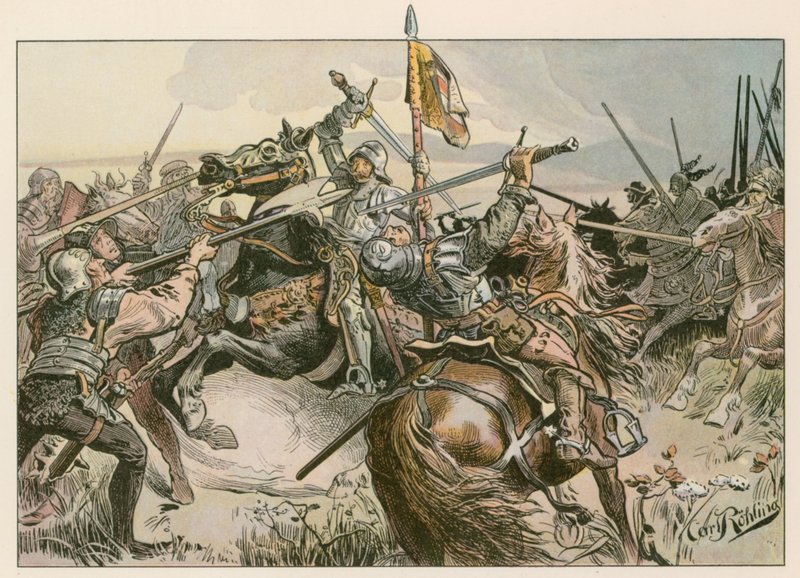 Albert Achilles v bitvě proti Norimberku v roce 1449. od Carl Rohling