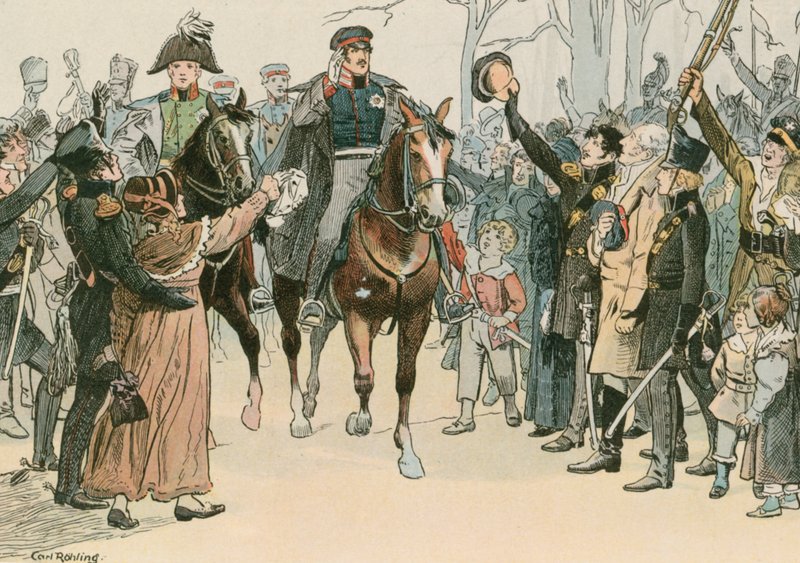 Fridrich Vilém III., pruský král (1770-1840), při projevu k veřejnosti ve Vratislavi v březnu 1813. od Carl Rohling