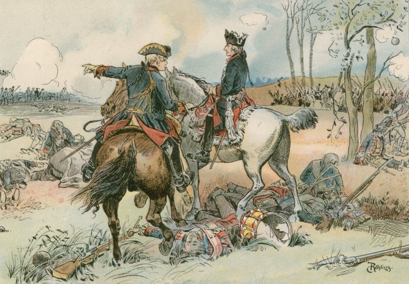 Fridrich Veliký v bitvě u Kolína v roce 1757 od Carl Rohling